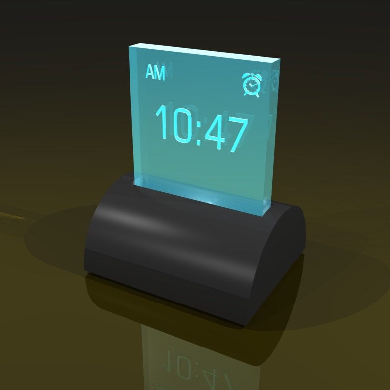 3d model illuminated digital alarm clock